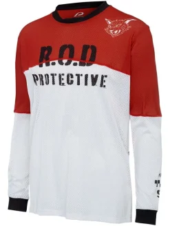 Functionele longsleeve "Monster Mash" wit/rood