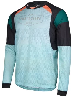 Functionele longsleeve "Neon Moon" turquoise