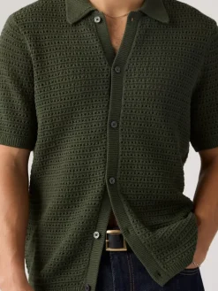 Gebreide blouse - Standard fit - groen