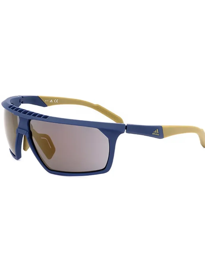 Herenzonnebril donkerblauw/geel