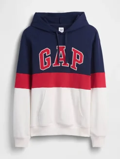 Hoodie donkerblauw/rood/wit