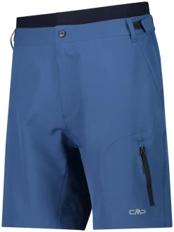 3-in-1 fietsshort blauw/zwart