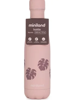 Isoleerfles "Leaves" lichtroze - 500 ml