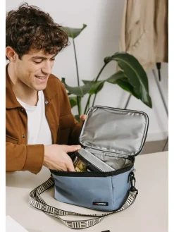 Isoleerlunchtas "Tribal" blauw - (B)24,5 x (H)18,5 x (D)14 cm