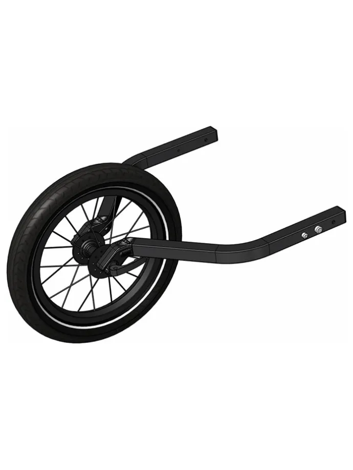 Joggerwiel voor tweezitter zwart