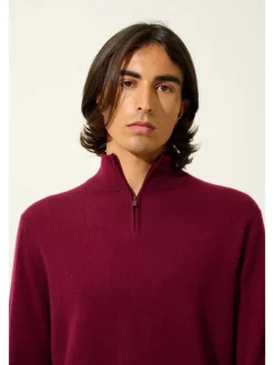 Kasjmieren trui "Ambin" bordeaux
