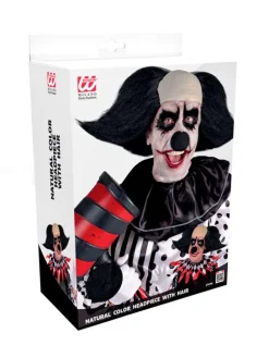 Killerclown kale met zwart haar zwart