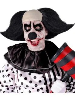 Killerclown kale met zwart haar zwart