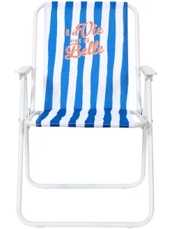 Klapstoel "Dolce Vita" blauw/wit - (B)44 x (H)75 x (D)52 cm