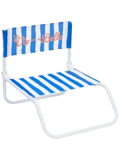 Klapstoel "Dolce Vita" blauw/wit - (B)44 x (H)75 x (D)52 cm