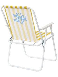 Klapstoel “Dolce Vita” geel/wit - (B)44 x (H)75 x (D)52 cm