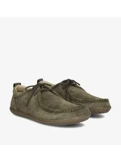 Leren barefootschoenen "Cricket" kaki