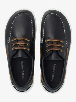 Leren barefootschoenen "Tide" donkerblauw