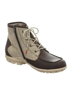 Leren boots beige/bruin