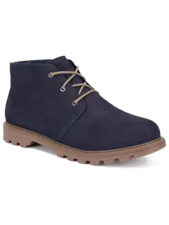 Leren boots donkerblauw