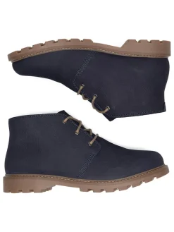 Leren boots donkerblauw