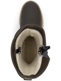 Leren boots "Fjaere" bruin/donkerblauw