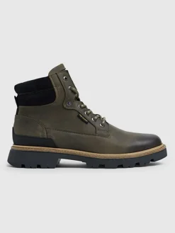 Leren boots kaki