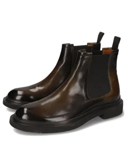 Leren chelseaboots "Ron 5" zwart/bruin