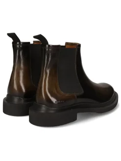 Leren chelseaboots "Ron 5" zwart/bruin