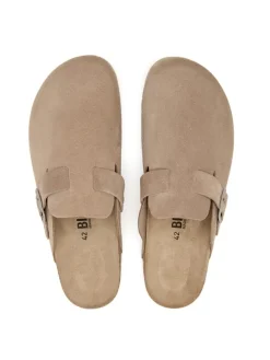 Leren clogs beige