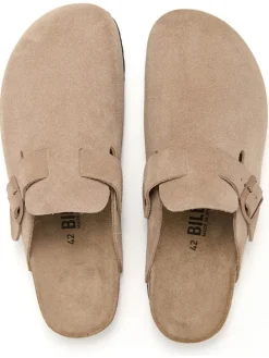 Leren clogs beige