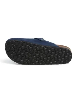 Leren clogs blauw