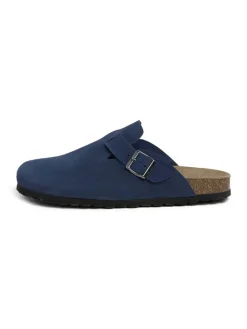 Leren clogs blauw