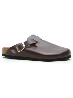 Leren clogs bordeaux