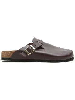Leren clogs bordeaux
