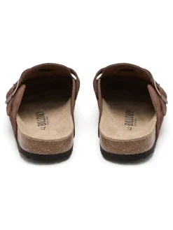 Leren clogs bruin