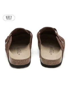 Leren clogs bruin