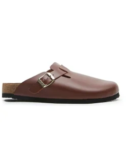 Leren clogs bruin