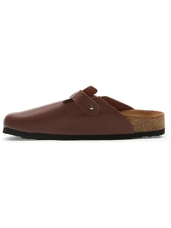 Leren clogs bruin