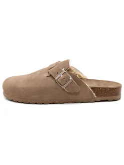 Leren clogs bruin