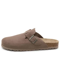 Leren clogs bruin