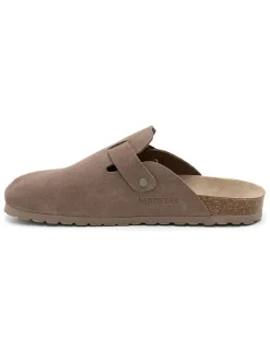 Leren clogs bruin