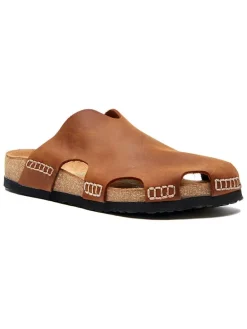 Leren clogs bruin
