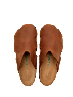 Leren clogs bruin