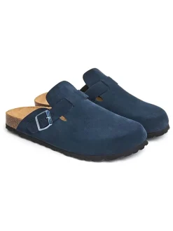 Leren clogs donkerblauw