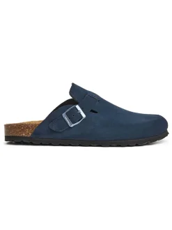 Leren clogs donkerblauw