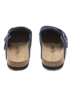 Leren clogs donkerblauw