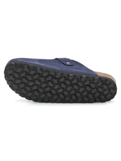 Leren clogs donkerblauw
