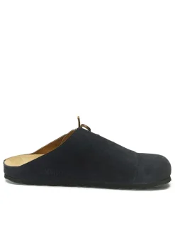 Leren clogs donkerblauw