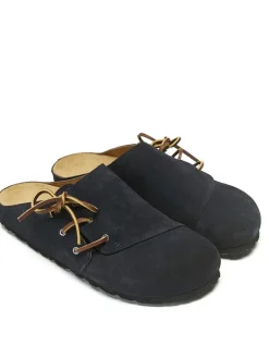 Leren clogs donkerblauw