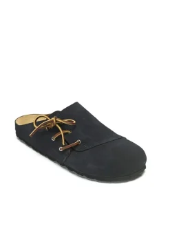Leren clogs donkerblauw