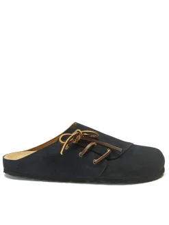 Leren clogs donkerblauw