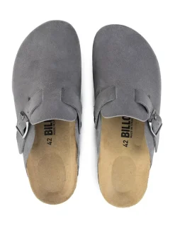 Leren clogs grijs