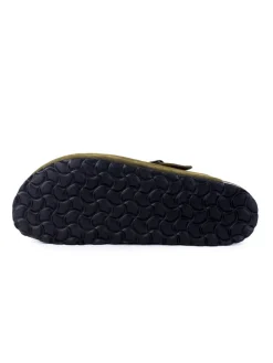 Leren clogs kaki