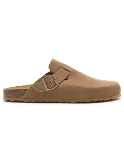 Leren clogs lichtbruin